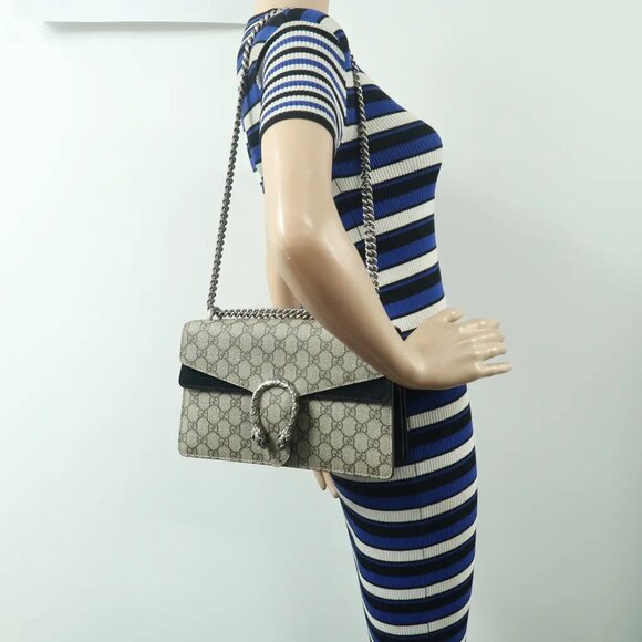 GUCCI Dionysus Brown Canvas Shoulder Bag 1004-021325 - Picture 12 of 12